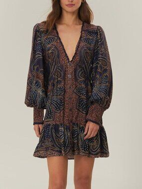 farm rio mini cashew dress NWT Farm Rio Cashew Juice Mini Dress Sz Large